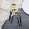 JASHII Luxury Black Gold Flatware, Silverware Sets, 5-Piece Elegant Cute