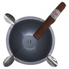 Stinky Cigar Ashtrays Box Pressed Ashtray, Brushed Silver