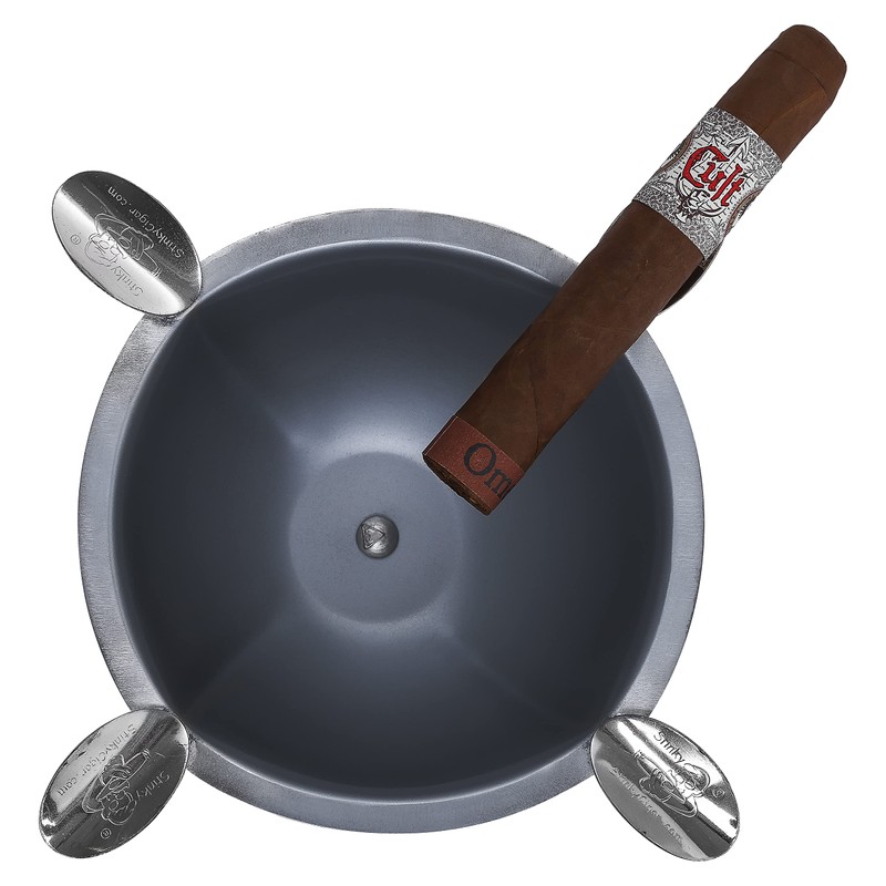 Stinky Cigar Ashtrays Box Pressed Ashtray, Brushed Silver