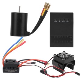 3650 4500KV Brushless Motor 60A ESC Programming Card Heat Sink Combo Set for 1/8 1/10 RC Car