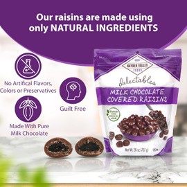 Hayden Valley Foods Milk Chocolate Covered Raisins | 26 oz Resealable Bag | No Artificial Flavors, Preservatives or Colors | Bulk Gourmet Sweet Fruit Snack