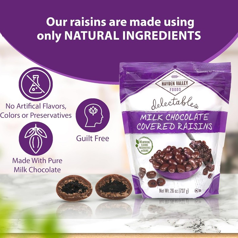 Hayden Valley Foods Milk Chocolate Covered Raisins | 26 oz