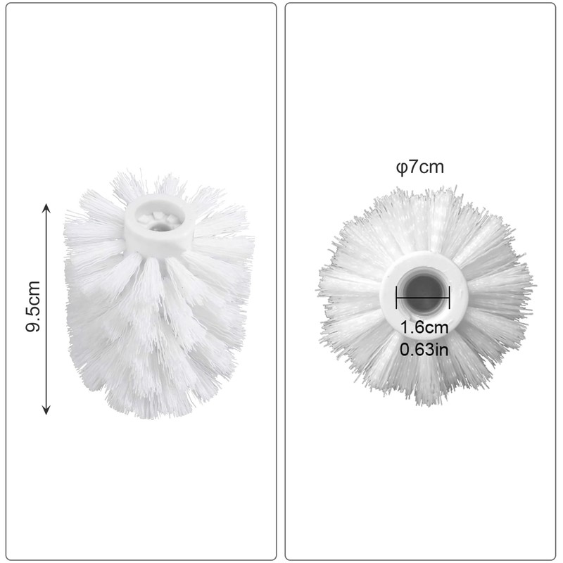 GERUIKE Toilet Brush Head, White, Replacement Brush Head for Toilet