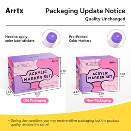 Arrtx 60 Colors Paint Markers Pens, Acrylic Paint Pens for Artists Adults Coloring Drawing Cartoon Anime Comic - Brush Tip for Rock Painting, Wood, Canvas, DIY Crafts Making Art Supplies-60B