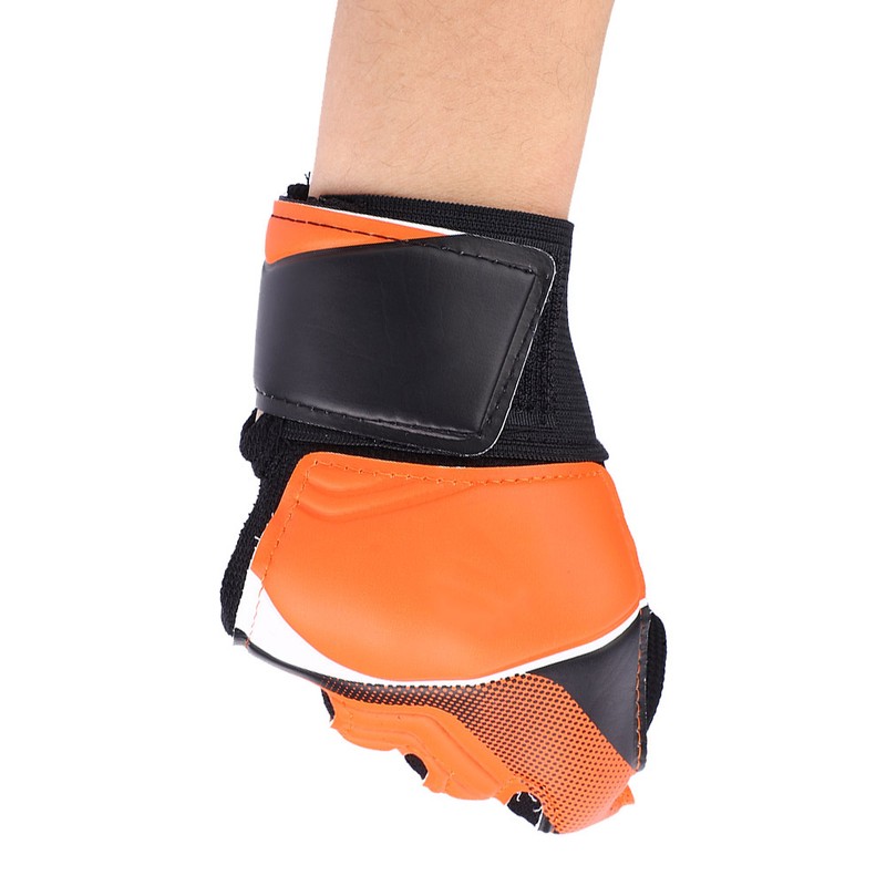Kids Children Goalkeeper Glove NOn Slip Latex Soccer Finger Gloves(Orange
