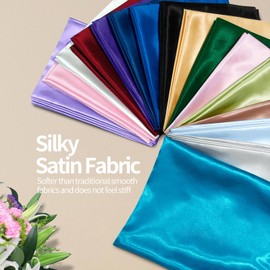 Homiest Pink Satin Fabric by The Yard, 10 Yards x 58 Inch Charmeuse Satin Fabric Silky & Shiny Cloth Fabric, Smooth Bridal Satin Fabric for Wedding Dress, Clothing Making, DIY Crafts, Sewing