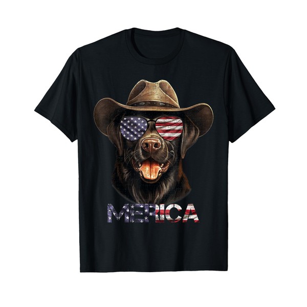 Black Labrador Retriever Dog, Merica Lab Dog USA Flag Funny