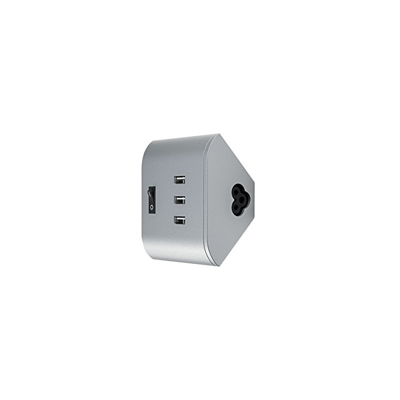 Osram Linear LED Corner USB Socket Under-Cabinet Luminaire, Silver, 8
