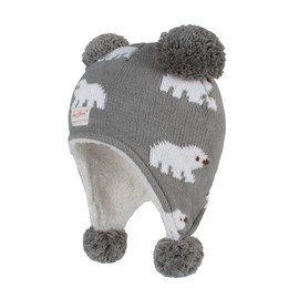YAMEE Children's Baby Warm Winter Hat Boys Girls Toddler Earflap Beanie Knitted Hat Warm Autumn Winter Hat Cap Skull Cap with Ear Muffs (0-5 Years Old), 17D12*Grey