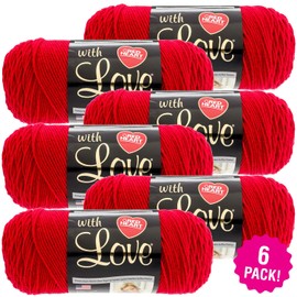 Red Heart Love Yarn-6/Pk-Holly, 6/Pk, Holly Berry 6 Pack