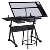Yaheetech Drafting Table w/Stool Height Adjustable Multifunctional Art Craft Artists