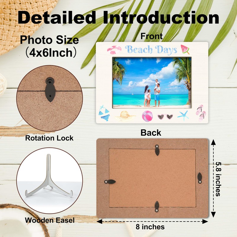 YSTEP Beach Theme Frame, Summer Vacation Frame, Family Vacation Picture