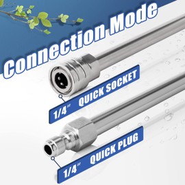 RIDGE WASHER Pressure Washer Wand Extension, 240 Inch Replacement Pressure Washer Lance, Stainless Steel Power Washer Extender Wand, 1/4” Quick Connect Fitting, 4000 PSI (4 Wands – 60" Each Wand )