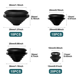 60 Pcs Rubber Grommet, 10 mm/20 mm/25 mm/30 mm Tower Shape Cable Seals, Rubber Tower, Sealing Ring Hole, Drill Hole Grommets, Rubber Seals, Firewall Hole Plugs for Cables, Wire, Electrical Appliances,