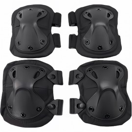 Knee Pads Elbow Knee Pads Protector Elbow Knee Guard Bicycle Skiing Skateboard (Black)