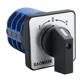 Baomain 40A Momentary Motor Reversing Switch AC 660V 12 Terminal 3 Phase Rotary Cam Changeover Switch SZW26-40/B303.3