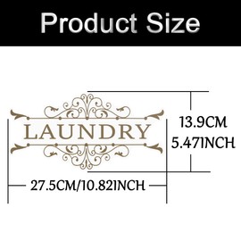 Fssqii 3 Pcs 10.85''x 5.47'' Pantry Laundry Bathroom Sign Door Stickers Decor for Home Coffee Restaurant Shop Store Transparent Waterproof Self-adhesive Letter Sign Wall Decals (Gold-Style E)