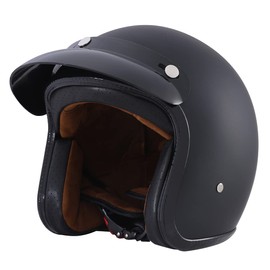 Harssidanzar Retro Motorcycle Helmet 3/4 Open Face Helmet Vintage Style for Men Women, DOT Approved CU601, Sparkling Gold,Size M