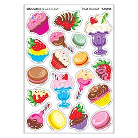 TREND enterprises T-83038 Treat Yourself/Chocolate Mixed Shapes Stinky Stickers, 72 Count, Multicolor