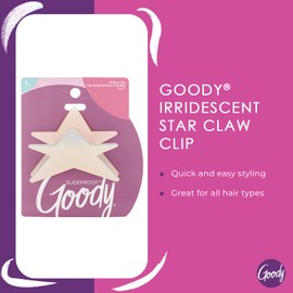 Goody Nostalgia Large Star Claw Clip, 1 Ct, Secure Grip Hair Clip for Women, Men, Boys & Girls, Comfortable & Fun Hair Styling Accessories for All Occasions, All Hair Types