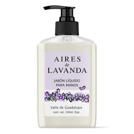 Jabón Líquido para Manos Aires de Lavanda 240 ml (8 oz) - Limpieza Suave con Aroma Natural de Lavanda - Hidratante para Higiene y Cuidado de las Manos - Con Ingredientes Naturales, Ideal para el Uso Diario