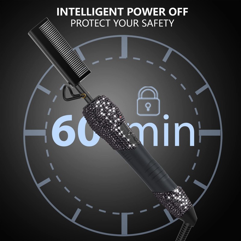 DAN Technology LCD Screen Digital Display Diamond Shaped Hot Comb,