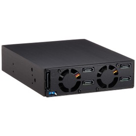 SilverStone SST-FS204B - Aluminium Trayless Hot Swap Mobile Rack Backplane / Internal Hard Drive Enclosure for 4x 2.5 Inch SAS/SATA HDD or SSD, fit in any 5.25 Inch Drive Bay, with Fan and Lock, black