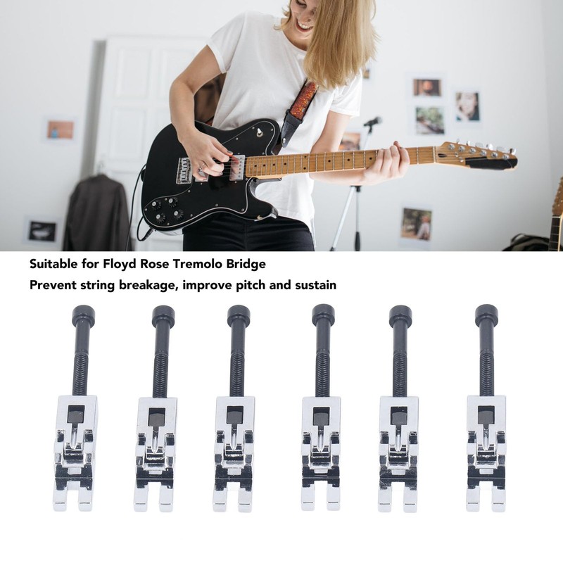 6 Pieces Metal Guitar Tremolo Saddles Double Locking System String