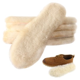 Linwnil 2Pairs Sheepskin Insoles Kid's Premium Thick Wool Fur Fleece Inserts Cozy & Fluffy for Children's
