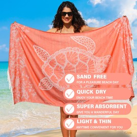 Haleey 2 Pack Turkish Cotton Beach Towel Lightweight Absorbent Quick Dry Bathroom Bath Pool Swim Towels Extra Large Oversized Sand Free Towel Beach Accessories Essentials Cloud Gift for Adults