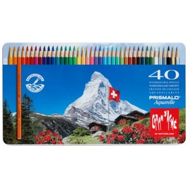Caran D'ache Prismalo Aquarelle Colour Pencil - Assorted (Pack of 40)