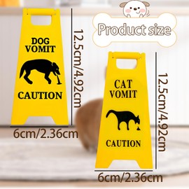 ZHAO GE Vomit Cat Sign, Yellow PP Sign with Humorous Cat Design, Warning Sign for Cat Faeces, Floor Standing, 4"