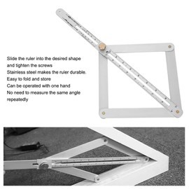 Corner Angle Finder, 4?Fold Multifunctional Angle Measuring Ruler, 0-170° Goniometer Ruler Diagonal Ceiling Profiler, Woodworking Measuring Tool