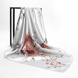 FAIRYGATE Hair Scarfs for Women Sale Satin Silk Scarf Large Square Pattern Head Neckerchief Handbag Wraps Sleeping Headscarf Headdress Shawl 35 Inches 75011