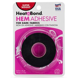HeatnBond Hem Super Weight, .75 Inch x 288 inches, Iron-On Adhesive, Black