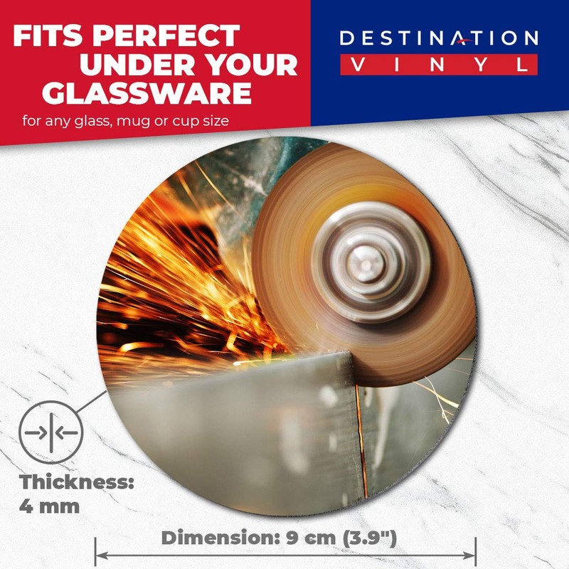 Destination Vinyl ltd 2 x MDF Glossy Top Coasters Round