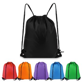 COIDEA Drawstring Backpack 6 Colors Drawstring Bags, Draw String Back Bag Drawstring Bags Bulk for Sports, Gym, Travel, Swimming, Beach (6 PACK)