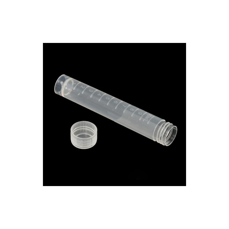 HugeDE 10 Pcs 10ml Plastic Test Vials Small Graduated Tubes