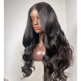 YOKADA HAIR HD Swiss Lace 2x6 Lace Closure Human Hair Wigs Body Wave Style 200% Density Hair Wig Easy Install Pre Plucked Hair Line for Black Women (HD 2x6 BW Wig, 28inch)