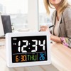 Natudeco Digital Alarm Clock Colorful Large Screen LCD Electronic Desk