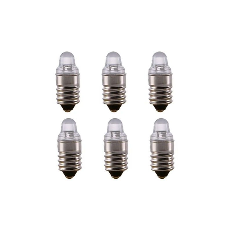 10pcs E10 LED Bulbs 3 Volt Miniature Flashlight Bulbs E10