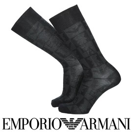 Emporio Armani 2342387 Cotton Blend, Bare & EA Links, Crew Length, Casual Socks, Men's, Men's, 98.black