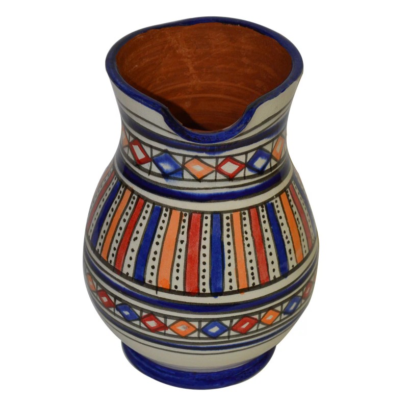 "Handmade" Sangria Pitcher Moroccan Ceramic Beverage Dispenser Jar Water Juice