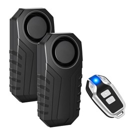 KCMYTONER Bike Alarm, Bike Alarms for Ebikes, Alarm for Bike, Motorcycle Alarm Vibration Motion Sensor Cycling Security 113db Loud IP65 Waterproof Adjustable Volume Sensitivity, 2Bike Alarms 1Remote