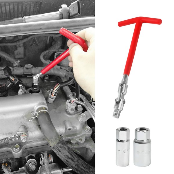 Rebvugr Spark Plug Socket Wrench, Spark Plug Tool, T-handle Spark