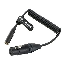 Alvin's Cables Mini XLR 3 Pin Male to XLR 3 Pin Female Coiled Audio Cable for Blackmagic Pocket Cinema Camera BMPCC 4K/6K, Video Assist 4K, Sharp 8K Cam