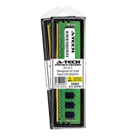 A-Tech 32GB Kit (2 x 16GB) for Intel Xeon E5-2620V3 - DDR4 PC4-21300 2666Mhz ECC Registered RDIMM 1rx4 - Server Memory Ram (AT360676SRV-X2R3)