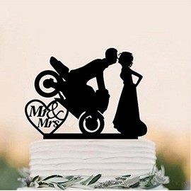 il villaggio degli sposi Figur für Hochzeitstorte Bräutigam Motorrad Liebhaber