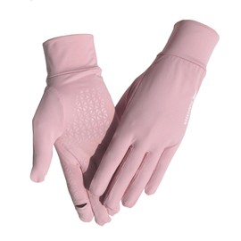 CAMSTIC Women's UPF 50+ Thin Sun Protection Touchscreen Driving Gloves, Pink