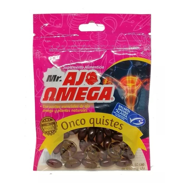 Mr Ajo Omega Onco Quistes 60 Caps Úlceras Salmón Diente León